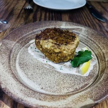 Foraged. A Hyper Seasonal Eatery - Manchester farm MD style "crab" cake - New American Near Me - Baltimore, Maryland Foraged. A Hyper Seasonal Eatery - Manchester farm MD style "crab" cake - New American Near Me - Baltimore, Maryland