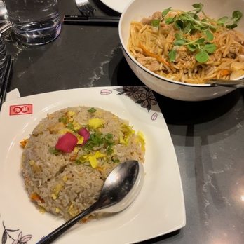 Fuhu - Chicken Lo Mein (top) and King Crab and Truffle Fried Rice (bottom) - Asian Fusion Near Me - Las Vegas, Nevada