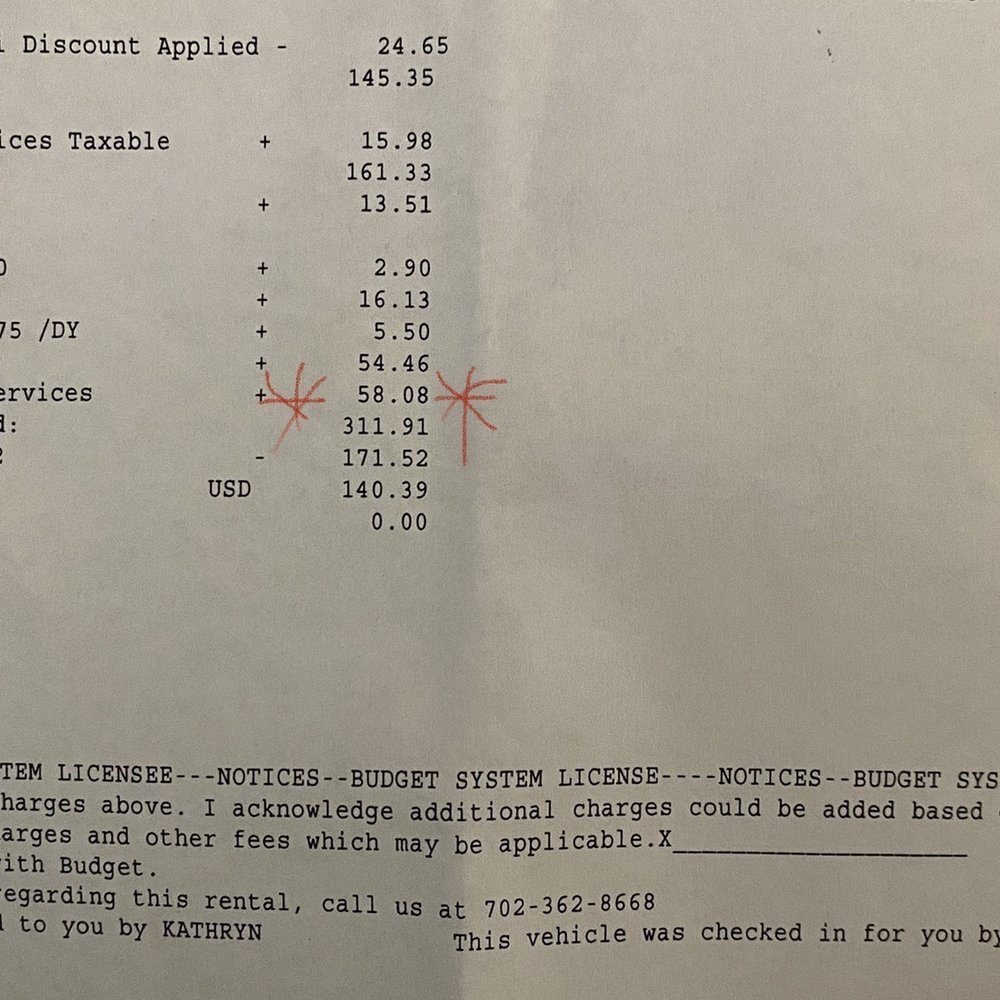 Budget - $58.08 for what again??? - Car Rental Near Me - Las Vegas, Nevada Budget - $58.08 for what again??? - Car Rental Near Me - Las Vegas, Nevada