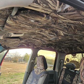 South Carolina's Mobile Headliners - custom conversion from grey to real tree camouflage - Auto Upholstery Near Me - Greer, South Carolina South Carolina's Mobile Headliners - custom conversion from grey to real tree camouflage - Auto Upholstery Near Me - Greer, South Carolina