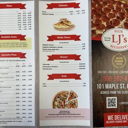 L J's Pizza Restaurant - Updated 2024 menu