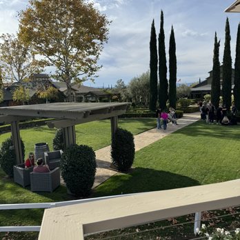 Ponte Winery - View of the garden from the upper deck - Wineries Near Me - Temecula, California Ponte Winery - View of the garden from the upper deck - Wineries Near Me - Temecula, California