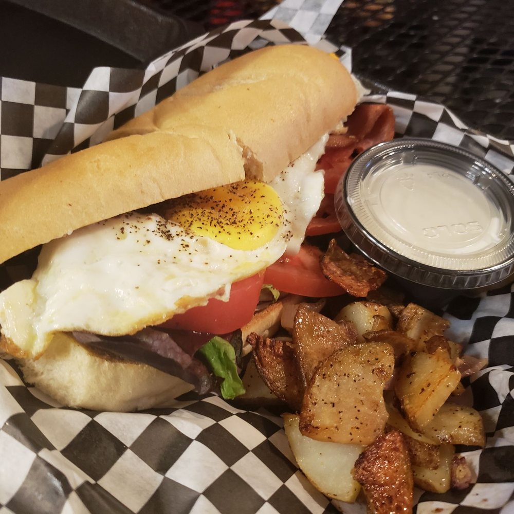Southern Sweets Bakery - Fried egg sandwich, asked for blue cheese sauce on the side - Bakeries Near Me - Decatur, Georgia Southern Sweets Bakery - Fried egg sandwich, asked for blue cheese sauce on the side - Bakeries Near Me - Decatur, Georgia