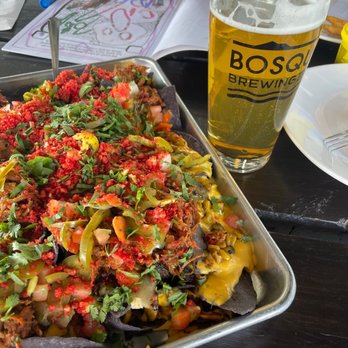 Bosque North - Nachos! Massive portion definitely shareable - Breweries Near Me - Bernalillo, New Mexico