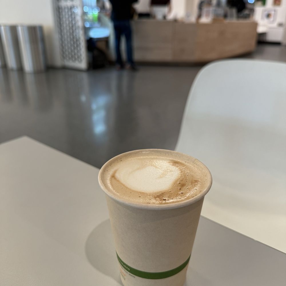 Expensive latte - presentation starbucks level, taste similar. Expensive latte - presentation starbucks level, taste similar.