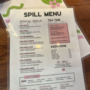 Spill Coffee - menu - Coffee & Tea Near Me - Wilmington, North Carolina