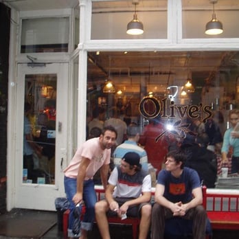 Olive's - Boys on a bench at Olive's - Sandwiches Near Me - New York, New York