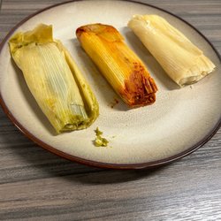 Rico Tamales - Green chicken. red pork. cheese and jalipeno.