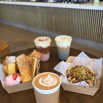 Auria Coffee - Hot mocha, sesame latte, strawberry latte w/ Banana Foam, honey butter toast w/ strawberry cream, Dubai Chocolate Croffle - Desserts Near Me - Buena Park, California Auria Coffee - Hot mocha, sesame latte, strawberry latte w/ Banana Foam, honey butter toast w/ strawberry cream, Dubai Chocolate Croffle - Desserts Near Me - Buena Park, California