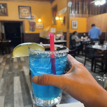 El Ranchero Restaurant - a hand holding a blue drink - Mexican Near Me - Spruce Pine, North Carolina