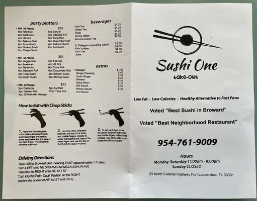 Menu photo 2 Sushi One Take Out Fort Lauderdale, FL