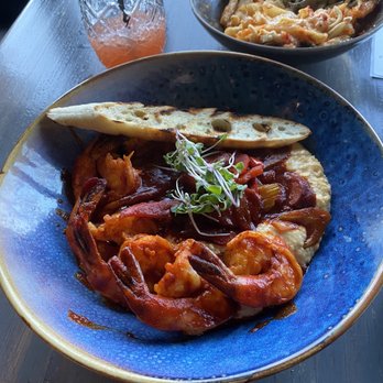 402 eat + drink - The Shrimp and Grits with creole sauce.  Num num num. - American Near Me - Omaha, Nebraska