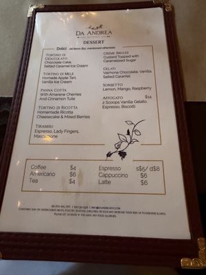 Menu photo 2 Da Andrea - Chelsea New York, NY Menu photo 2 Da Andrea - Chelsea New York, NY