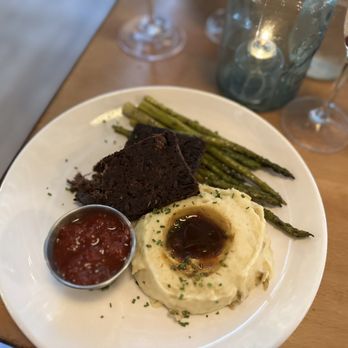 Root & Bone Indianapolis - meatloaf, mashed potatoes and asparagus with heirloom tomato jam so good! - American Near Me - Indianapolis, Indiana Root & Bone Indianapolis - meatloaf, mashed potatoes and asparagus with heirloom tomato jam so good! - American Near Me - Indianapolis, Indiana