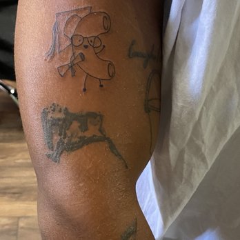 Body Graphics Tattoo - Custom Cartoon macaroni done by Rob - Tattoo Near Me - Reno, Nevada