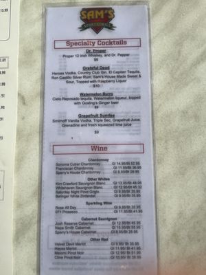 Menu photo 1 Sam's - Blue Turtle Bay Old Hickory, TN