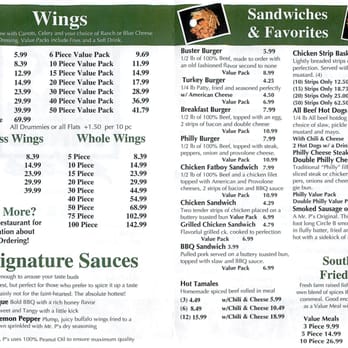 Mister Ps Buffalo Wings Plus - Page 2 of Mister P's menu - Sports Bars Near Me - Southaven, Mississippi