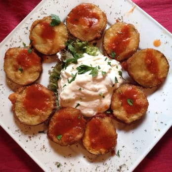 Asteria - Melitzanes Tiganites -- fried eggplant with tzatziki sauce - Greek Near Me - Berlin, BE