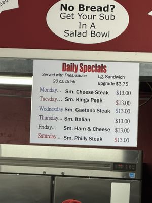 Menu photo 1 Gaetano’s Sub Shop Murray, UT
