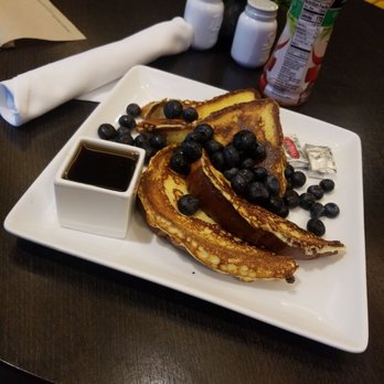 Delights - Broiche french toast with blueberries. I opted out of powder sugar - Delis Near Me - Las Vegas, Nevada