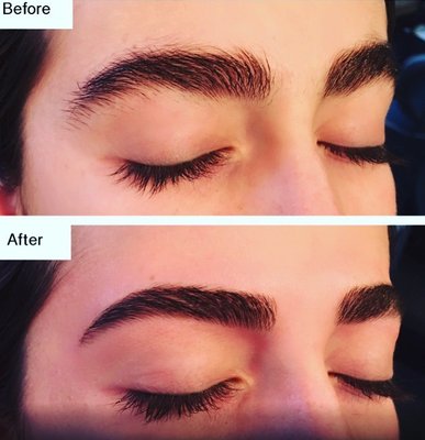 Threading And Tinting - This is the perfectly shaped Eyebrows Before and After. Threading And Tinting - This is the perfectly shaped Eyebrows Before and After.