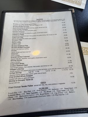 Menu photo 4 Costas Restaurant Tarpon Springs, FL