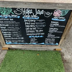 Shaka Java - Menu as of 6/9/2023