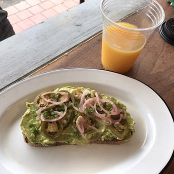 Jane The Bakery - Avocado toast with no egg to make it vegan and orange juice - Bakeries Near Me - San Francisco, California Jane The Bakery - Avocado toast with no egg to make it vegan and orange juice - Bakeries Near Me - San Francisco, California