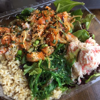 Poke Salad Bar - Medium bowl w/ salmon, octopus, and yellowtail - Poke Near Me - Pasadena, California