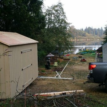 Rainier Shed - 10 x 16 shed Lynnwood in the works wall door roof sheets up - General Contractors Near Me