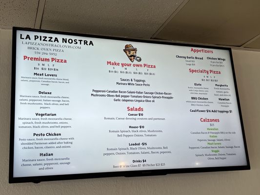 Menu photo 1 La Pizza Nostra Clovis, CA