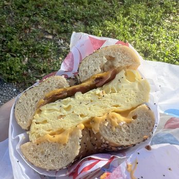 Brooklyn Water Bagel - DBL Bacon Egg and Cheese - Coffee & Tea Near Me - Boynton Beach, Florida