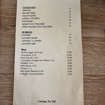 Aliotti's Victorian Corner Restaurant - Cocktail and beer menu - Italian Near Me - Pacific Grove, California