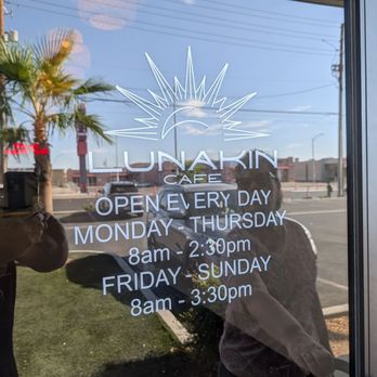 Lunakin Café - Hours clearly posted on the door. - Breakfast & Brunch Near Me - Las Vegas, Nevada Lunakin Café - Hours clearly posted on the door. - Breakfast & Brunch Near Me - Las Vegas, Nevada