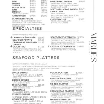 Marlie’s Restaurant - Menu - Seafood Near Me - French Settlement, Louisiana Marlie’s Restaurant - Menu - Seafood Near Me - French Settlement, Louisiana