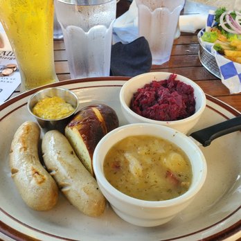 Altdorf Biergarten - Bratwurst, cabbage, german potato salad - German Near Me - Fredericksburg, Texas