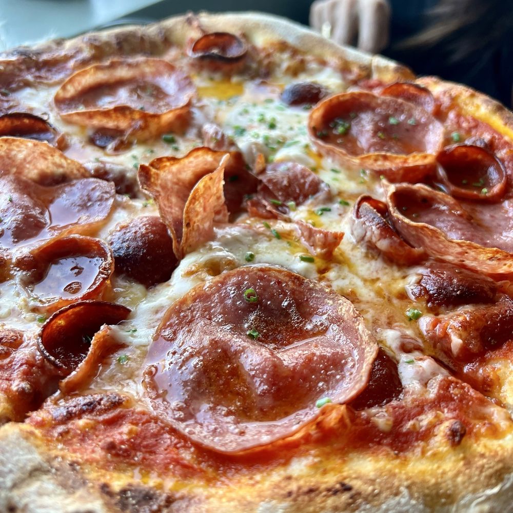 La Strega - I believe it's called the pig spicy pizza - Italian Near Me - Las Vegas, Nevada La Strega - I believe it's called the pig spicy pizza - Italian Near Me - Las Vegas, Nevada