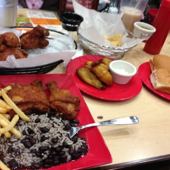 Pollo Campero - Here's some "casamiento" (black beans with white rice), sweet plantains and of course, the Great Pollo Campero. :0 - Latin American Near Me - San Francisco, California