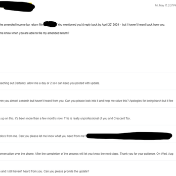 Crescent Tax Filing - false promises - Tax Services Near Me