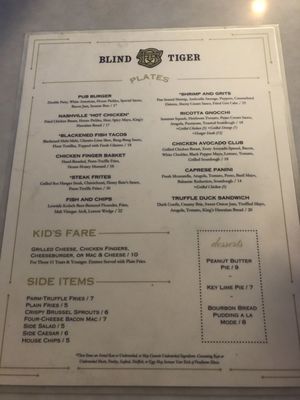 Menu photo 4 Blind Tiger Pub Charleston, SC Menu photo 4 Blind Tiger Pub Charleston, SC
