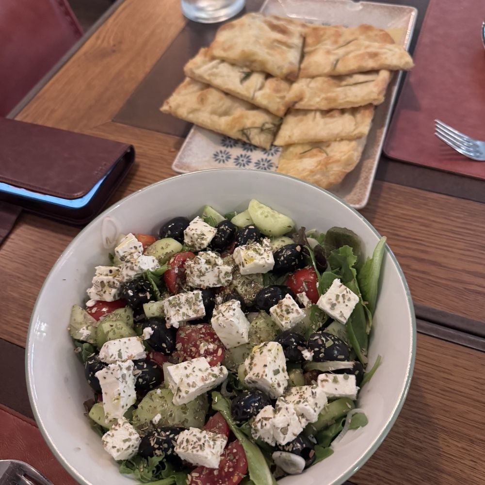 Osteria Nuvolari - Greek salad and focaccia - Beer, Wine & Spirits Near Me - Rome, RM Osteria Nuvolari - Greek salad and focaccia - Beer, Wine & Spirits Near Me - Rome, RM