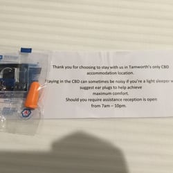 The Central Hotel - Industrial ear plugs to help you sleep. "Deemed comfortable"