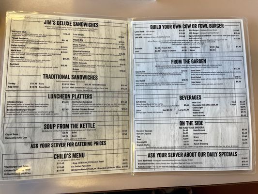 Menu photo 8 Jim's Country Style Restaurant Pleasanton, CA