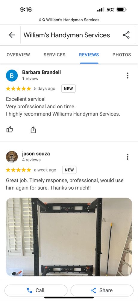 Slide of William's Handyman Services