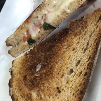 Beecher's Handmade Cheese - Flapjack sandwich. Flapjack cheese, tomato, & basil. - Cheese Shops Near Me - Seattle, Washington