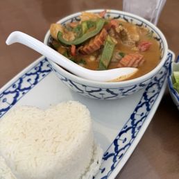Penang curry, there's a delicious salad included too Penang curry, there's a delicious salad included too