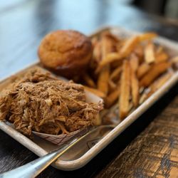 Sam Jones BBQ - BBQ Plate with pulled pork and fries