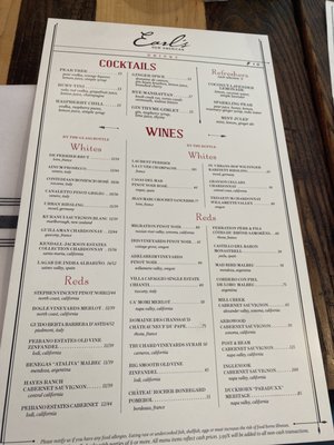 Menu photo 1 Earl's New American New Hope, PA Menu photo 1 Earl's New American New Hope, PA