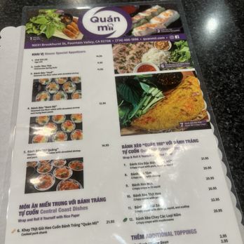 Quan Mii - Menu as of 3/2026 - Vietnamese Near Me - Fountain Valley, California Quan Mii - Menu as of 3/2026 - Vietnamese Near Me - Fountain Valley, California