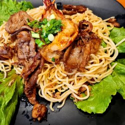 Pho Lovers - Pork and Shrimp garlic noodles